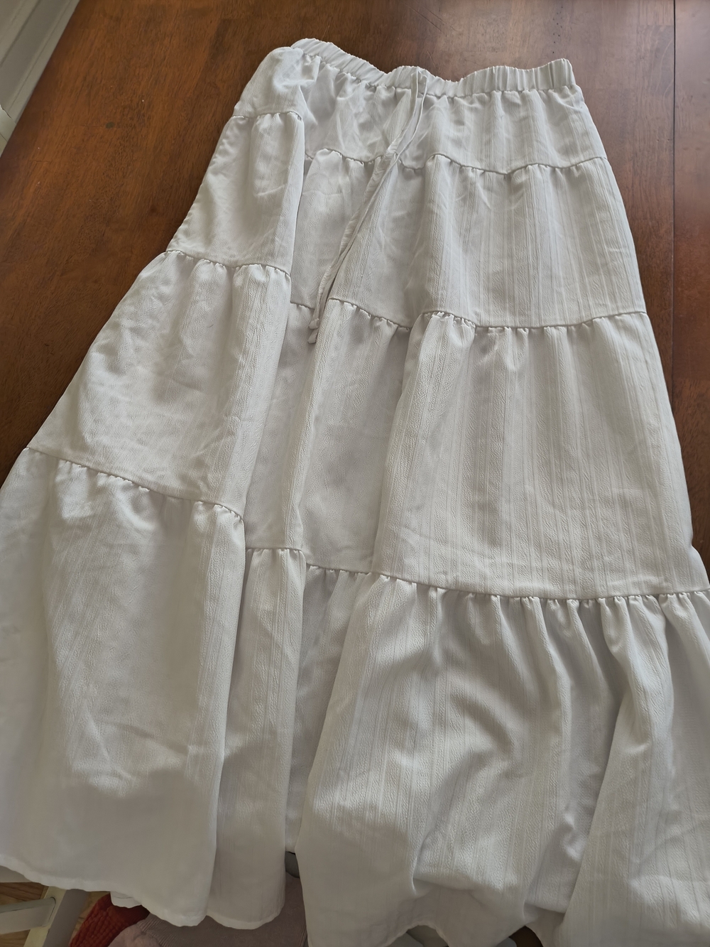 White Tiered Maxi Skirt - Brand Unspecified
